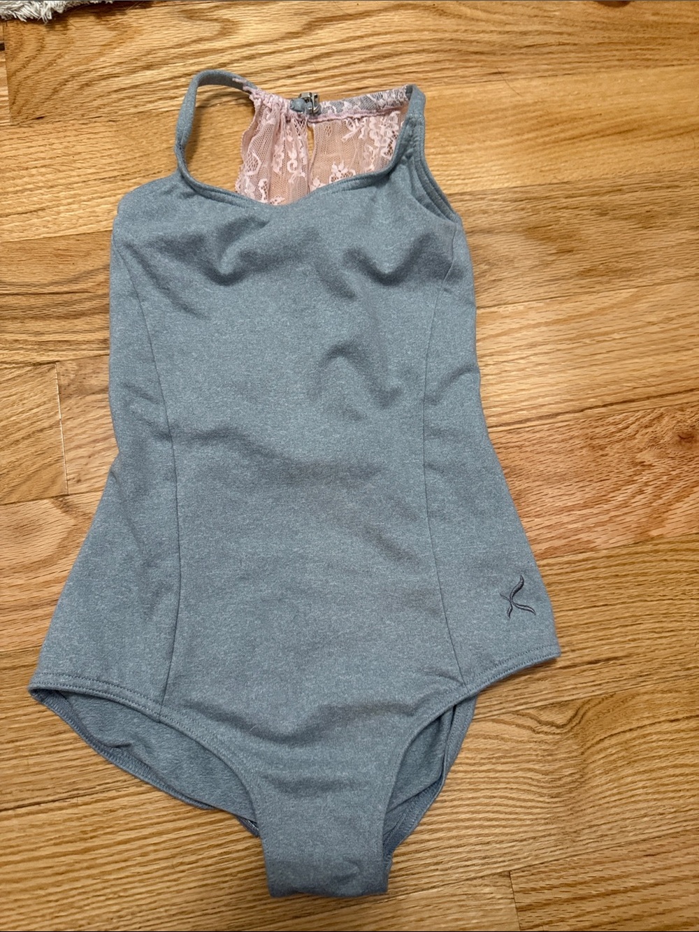 Capezio Grey Girls One-Piece Leotard with Lace Back